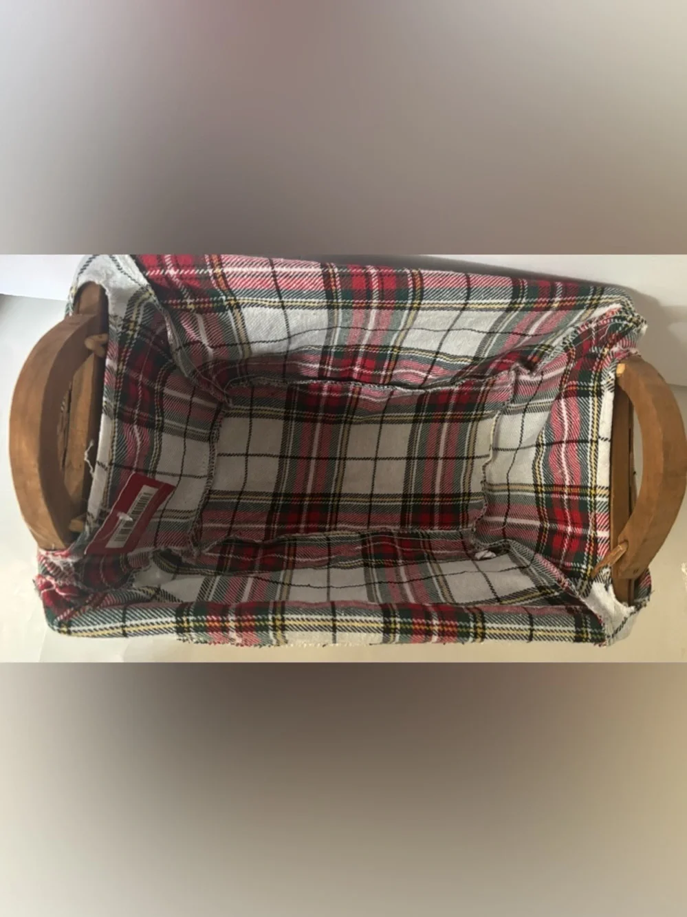 Christmas baskets NEW NWT 2 total square rectangle plaid velvet bow